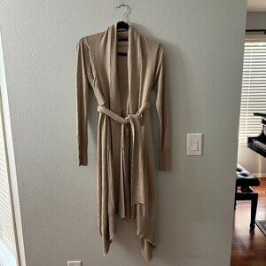 Nicholas K Wrap Sweater Cardigan Women's Medium Silk Cashmere Tan Neutral